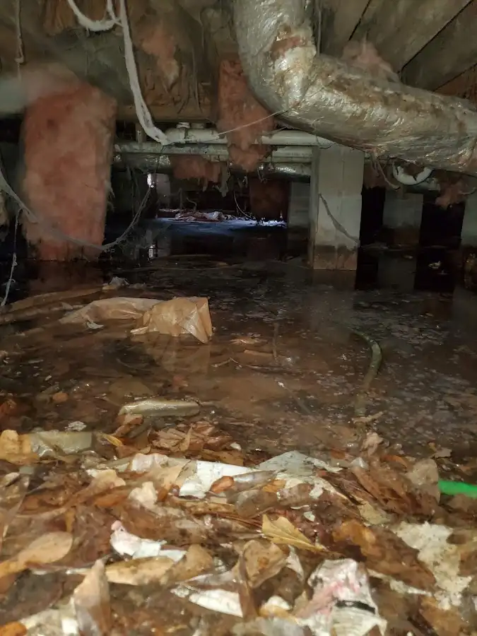 Crawl space flood assessment for Commercial Water Damage Restoration in Galloway